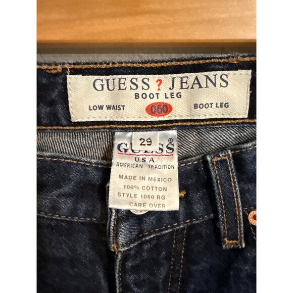 Vintage Guess Women's High-Waisted Jeans Dark Wash Boot leg Sz 29 - Picture 7 of 8